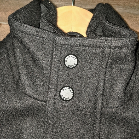 Michael Kors Black Wool Pea Coat Jacket Size Med - Picture 2 of 11
